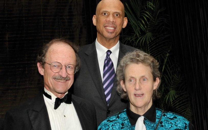Honorees Harold E. Varmus, Kareem Abdul-Jabbar, and Temple Grandin at the 2011 Double Helix Medals Dinner