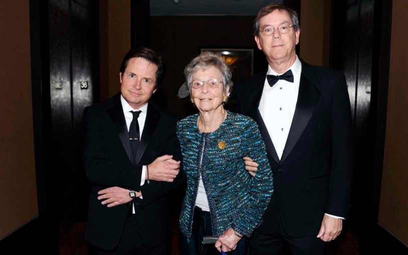 Honorees Michael J. Fox, Mary Lindsay, and Arthur Levinson at the 2012 Double Helix Medals Dinner